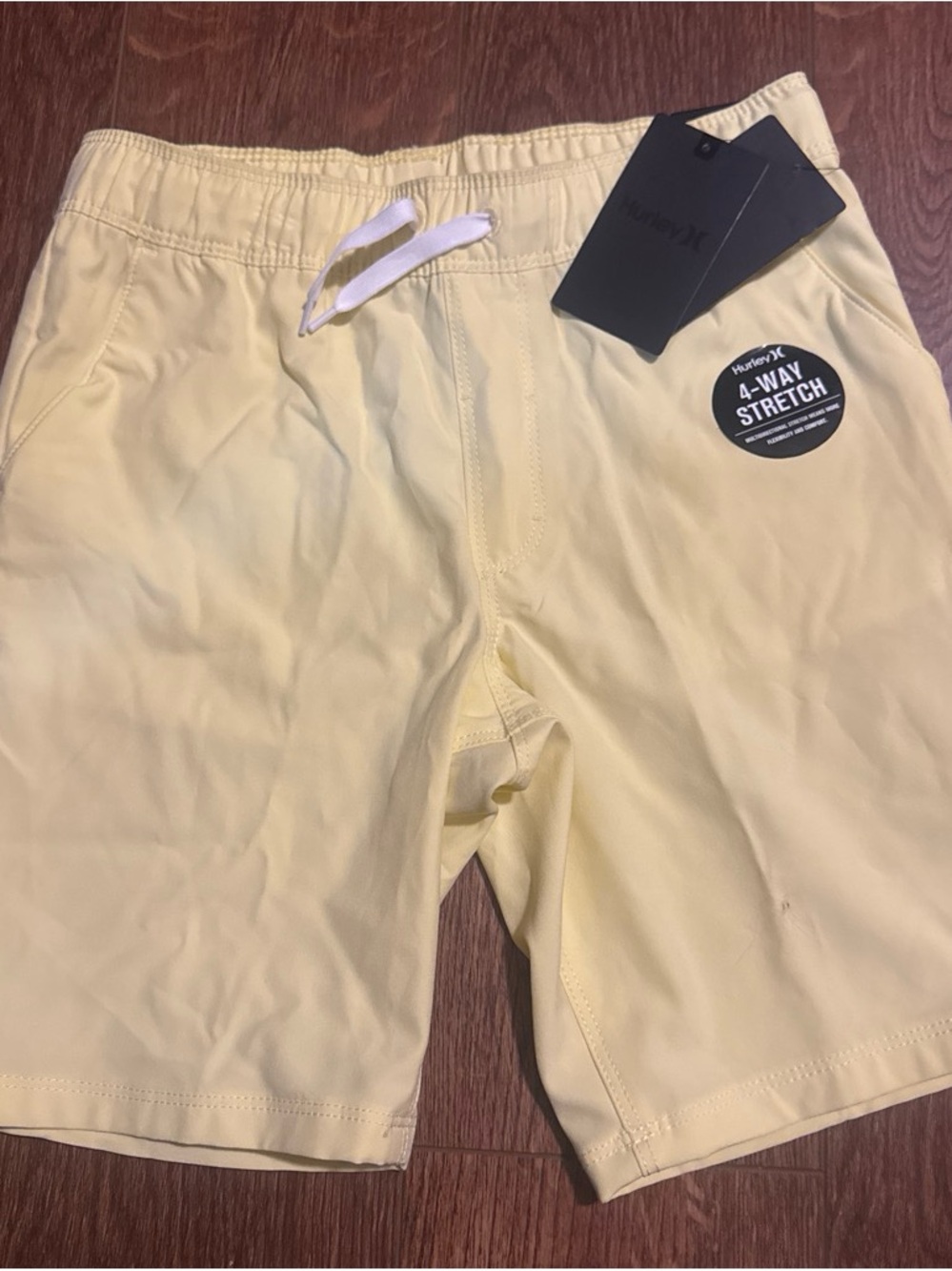 Hurley Boys Pale Yellow 4-Way Stretch Swim Trunks